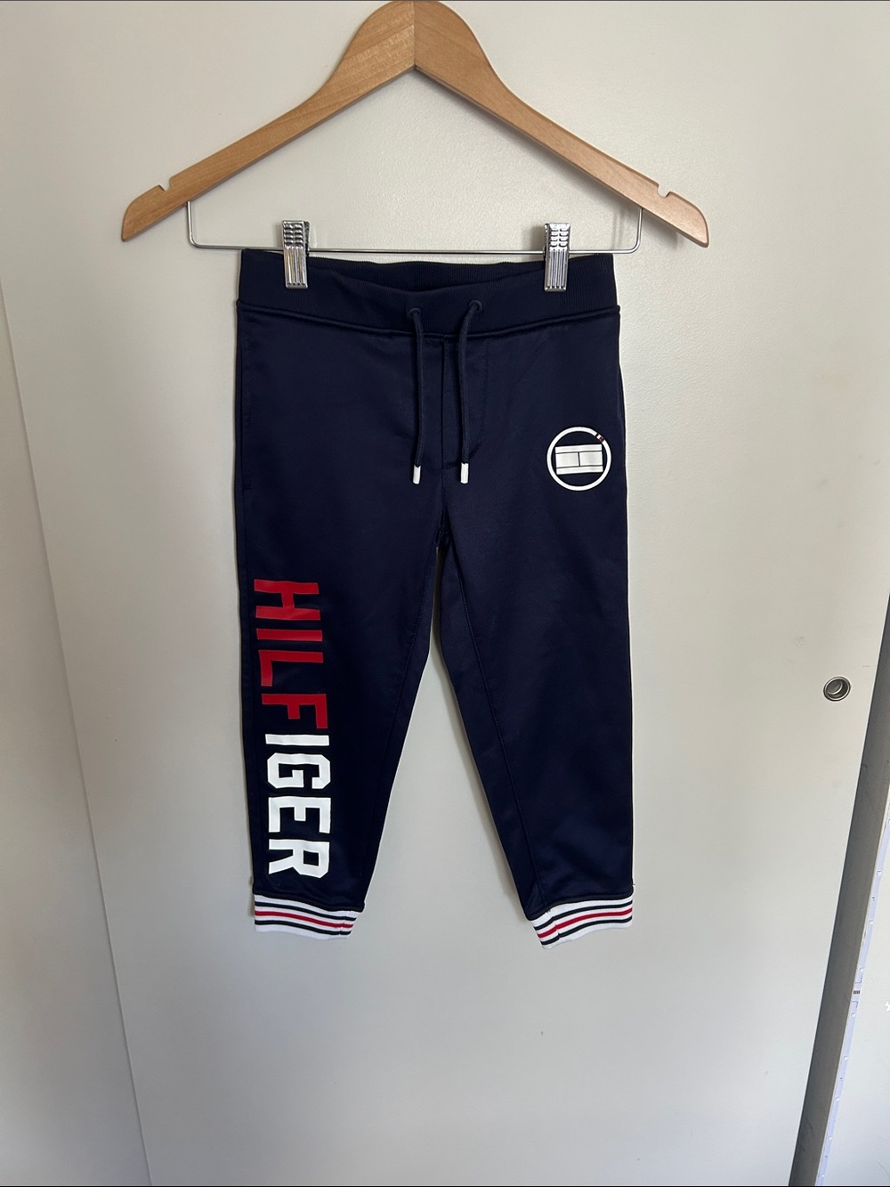 Tommy Hilfiger Navy Joggers with Red & White Logo